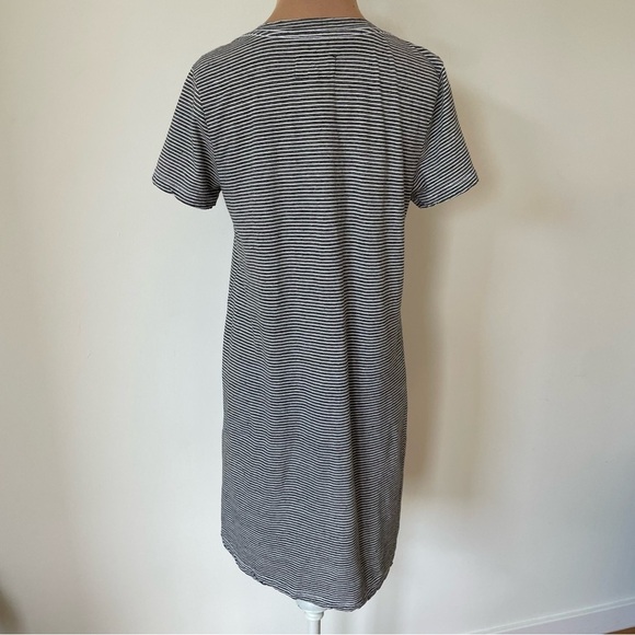 Current Elliott The Beatnik Racer Stripe Gray White Short Sleeve Dress Size 0/XS - Picture 6 of 10
